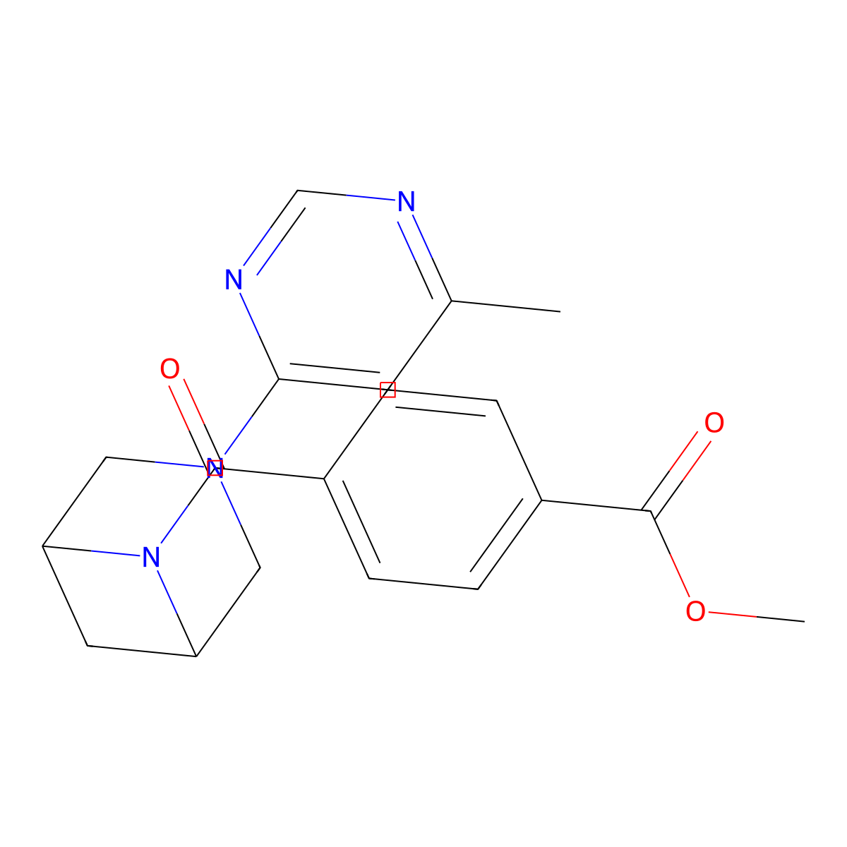 Methyl 4-[3-(6-methylpyrimidin-4-yl)-3,6-diazabicyclo[3.1.1]heptane-6-carbonyl]benzoate molecular structure, CAS 3054533-73-9