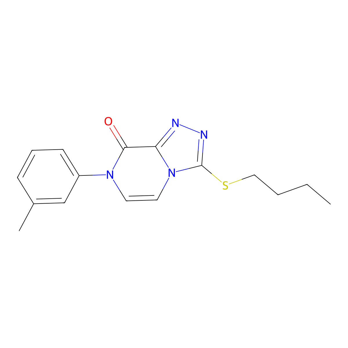 3-(butylsulfanyl)-7-(3-methylphenyl)-7H,8H-[1,2,4]triazolo[4,3-a]pyrazin-8-one molecular structure, CAS 3054533-85-3