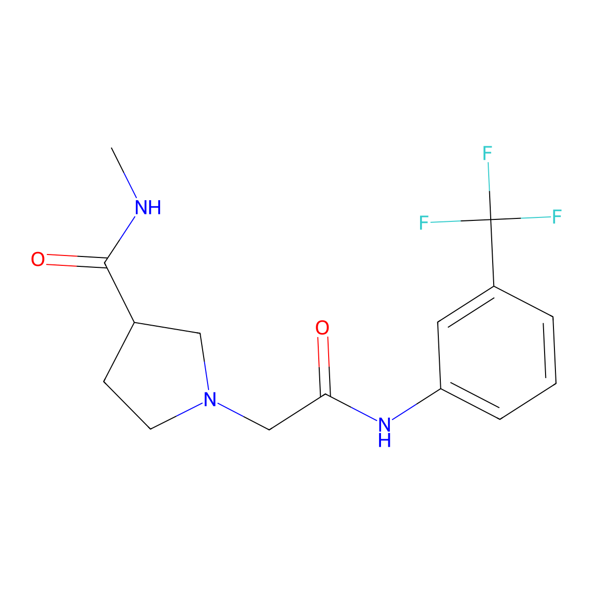 N-methyl-1-({[3-(trifluoromethyl)phenyl]carbamoyl}methyl)pyrrolidine-3-carboxamide molecular structure, CAS 3054533-90-0