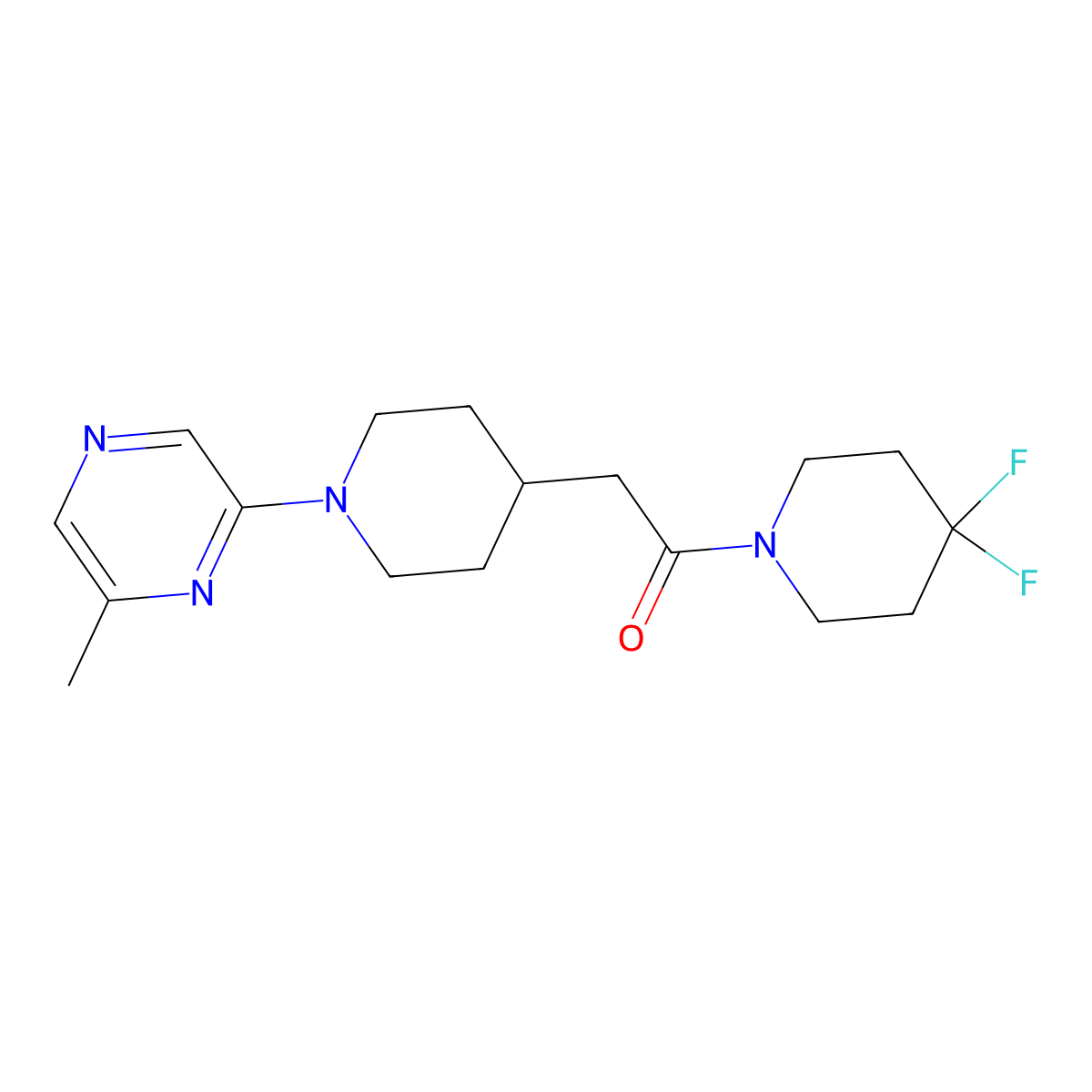 1-(4,4-Difluoropiperidin-1-yl)-2-[1-(6-methylpyrazin-2-yl)piperidin-4-yl]ethan-1-one molecular structure, CAS 3054533-93-3