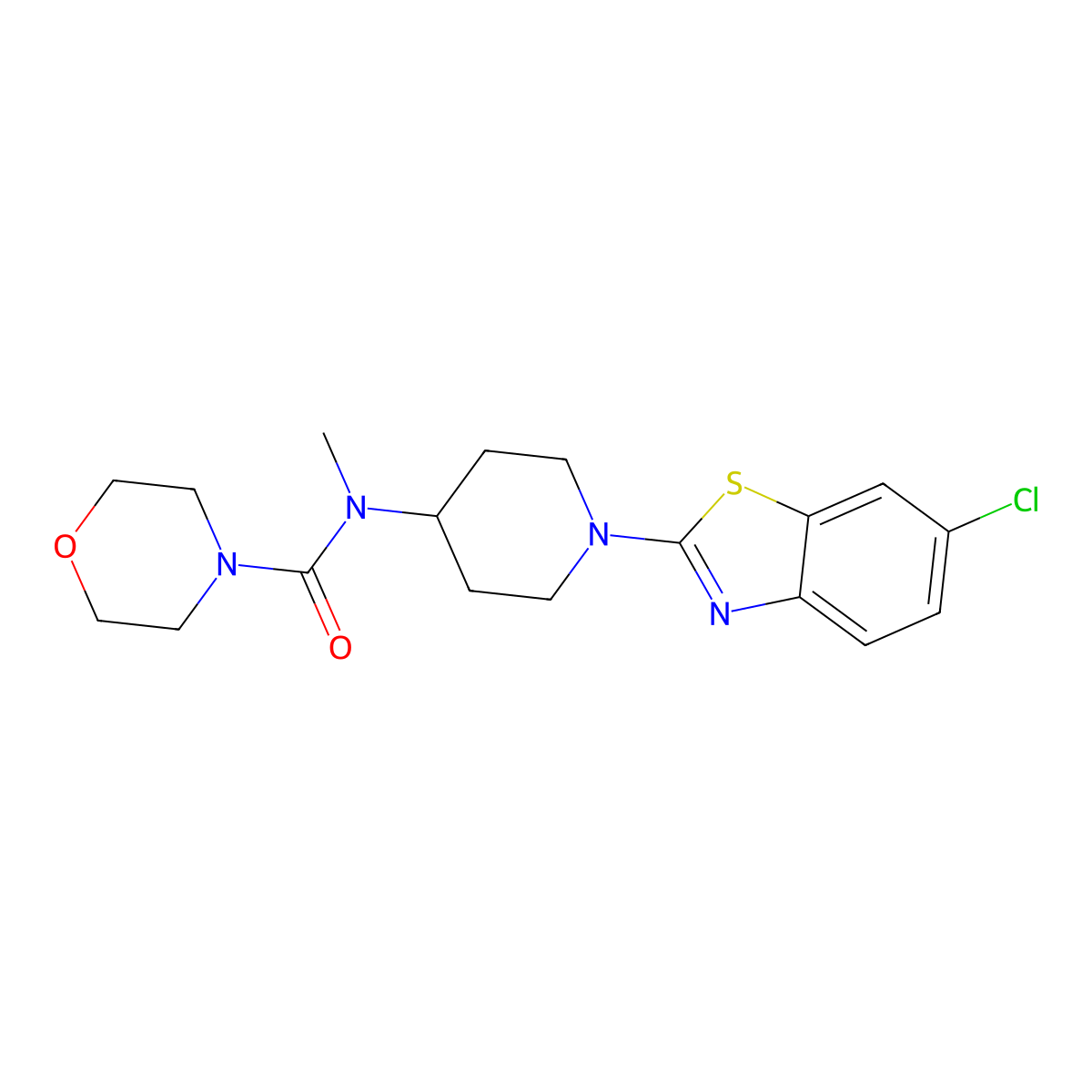 N-[1-(6-chloro-1,3-benzothiazol-2-yl)piperidin-4-yl]-N-methylmorpholine-4-carboxamide molecular structure, CAS 3054534-16-3