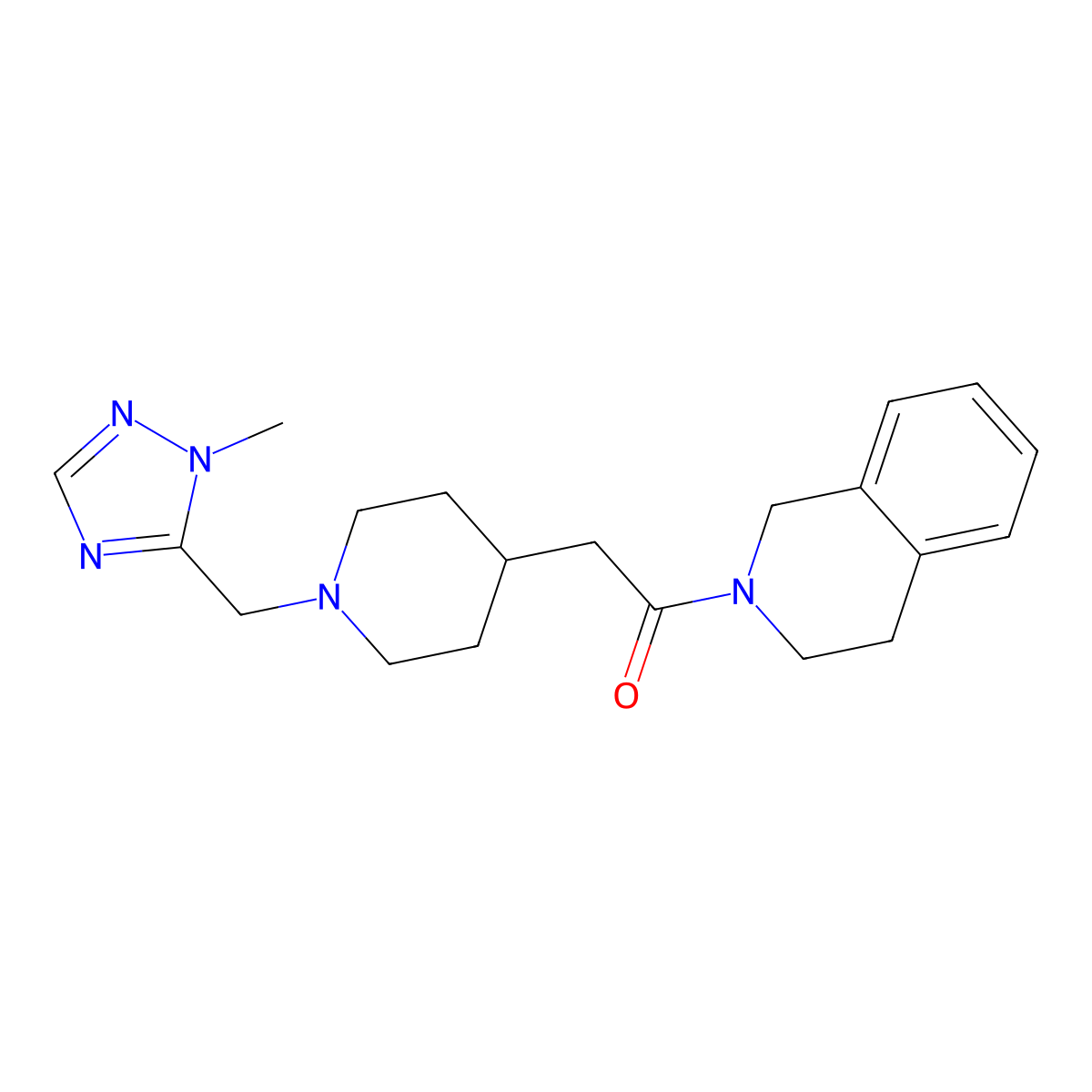 2-{1-[(1-methyl-1H-1,2,4-triazol-5-yl)methyl]piperidin-4-yl}-1-(1,2,3,4-tetrahydroisoquinolin-2-yl)ethan-1-one molecular structure, CAS 3054534-25-4