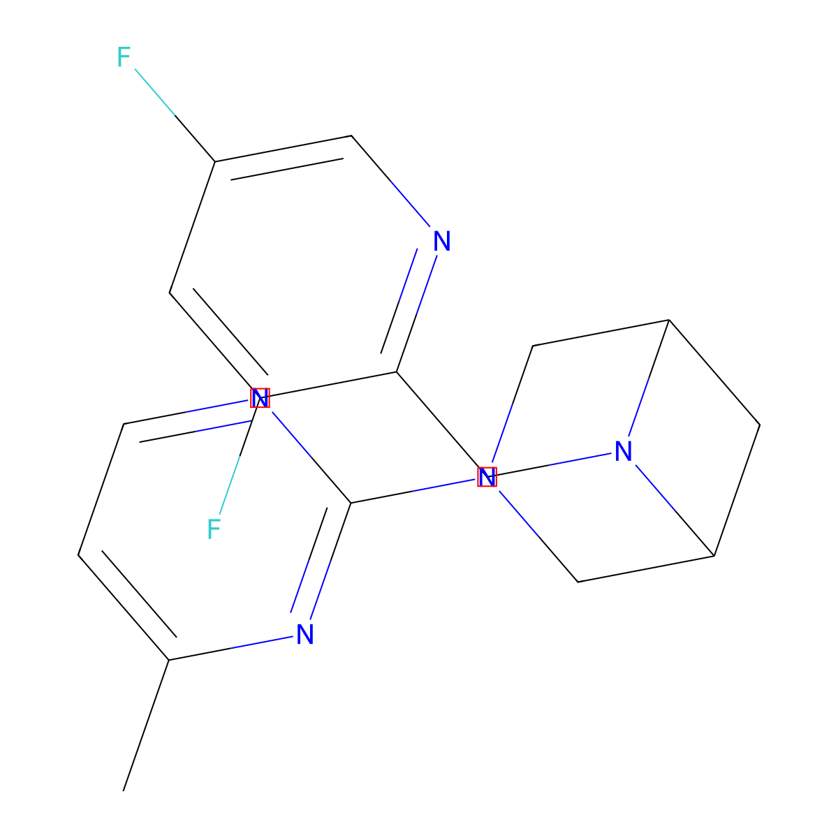 6-[(3,5-Difluoropyridin-2-yl)methyl]-3-(4-methylpyrimidin-2-yl)-3,6-diazabicyclo[3.1.1]heptane molecular structure, CAS 3054534-43-6