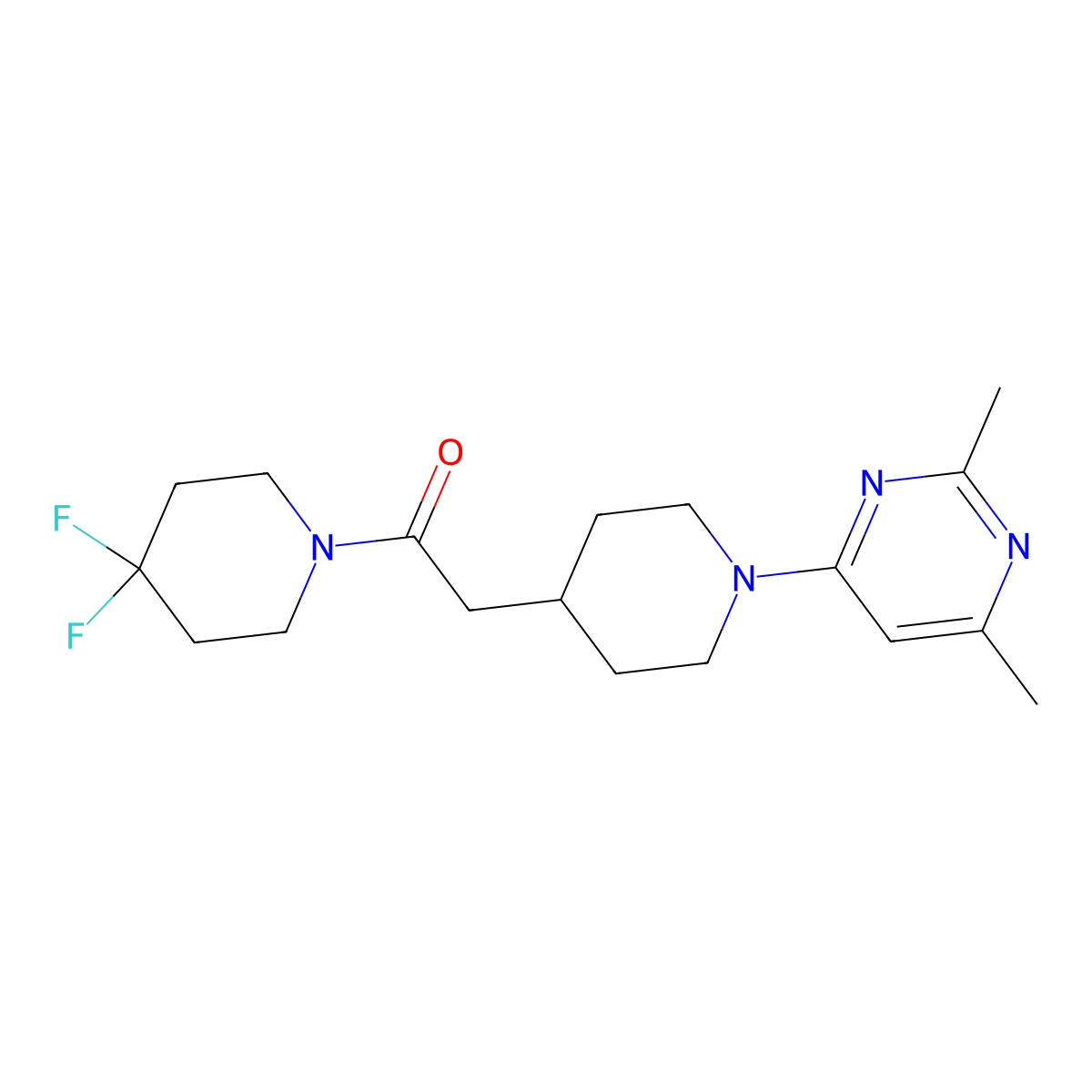 1-(4,4-Difluoropiperidin-1-yl)-2-[1-(2,6-dimethylpyrimidin-4-yl)piperidin-4-yl]ethan-1-one molecular structure, CAS 3054534-44-7