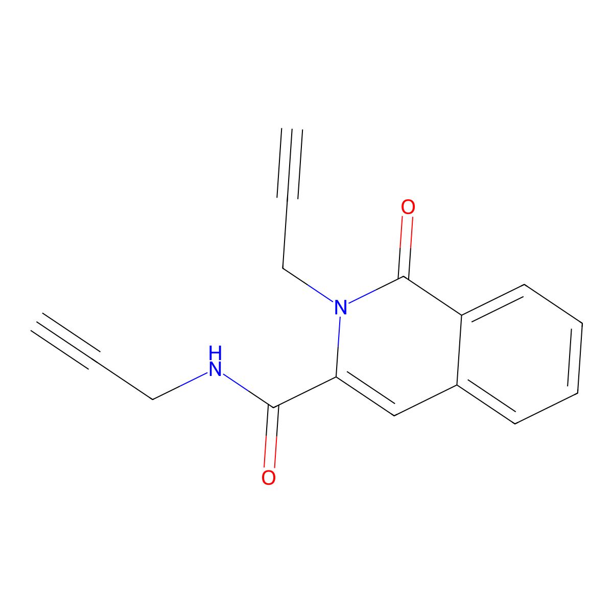1-oxo-N,2-bis(prop-2-yn-1-yl)-1,2-dihydroisoquinoline-3-carboxamide molecular structure, CAS 3054534-45-8