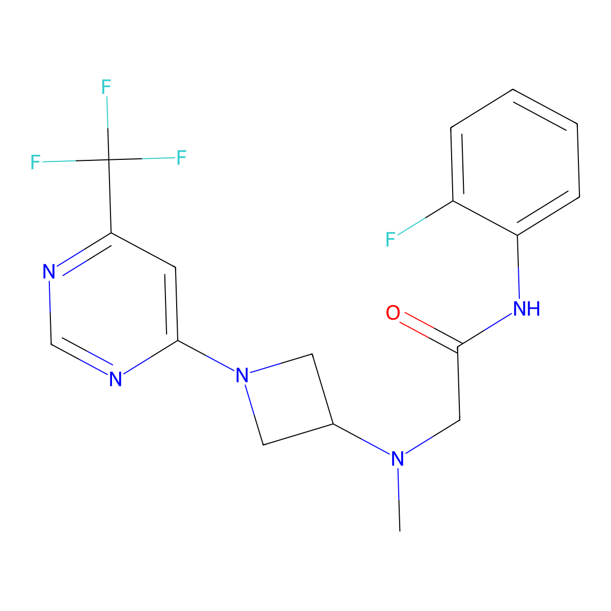 N-(2-fluorophenyl)-2-[methyl({1-[6-(trifluoromethyl)pyrimidin-4-yl]azetidin-3-yl})amino]acetamide molecular structure, CAS 3054534-49-2