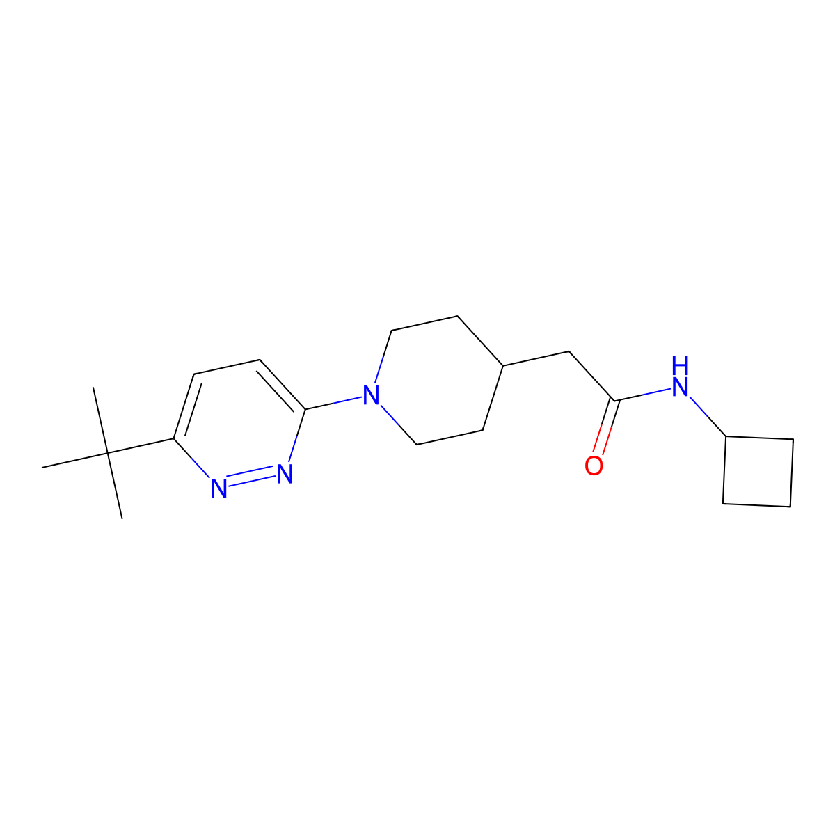 2-[1-(6-tert-butylpyridazin-3-yl)piperidin-4-yl]-N-cyclobutylacetamide molecular structure, CAS 3054534-50-5