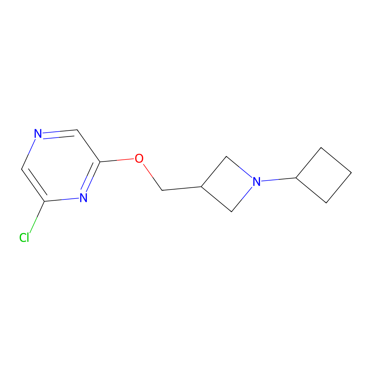 2-Chloro-6-[(1-cyclobutylazetidin-3-yl)methoxy]pyrazine molecular structure, CAS 3054534-52-7