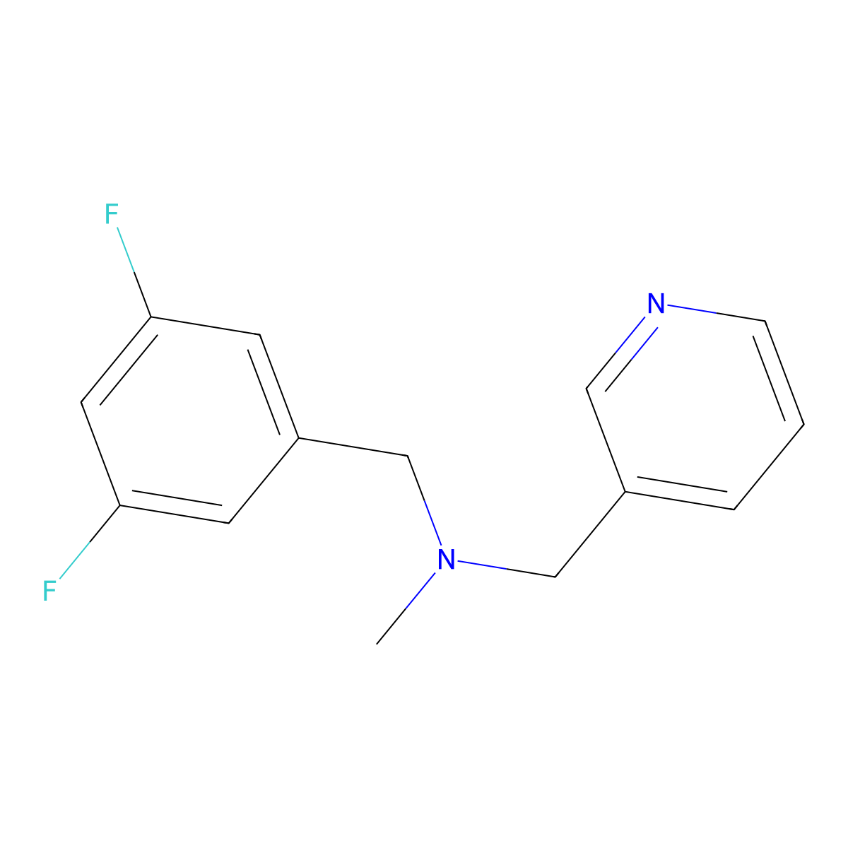 [(3,5-Difluorophenyl)methyl](methyl)[(pyridin-3-yl)methyl]amine molecular structure, CAS 3054534-66-3