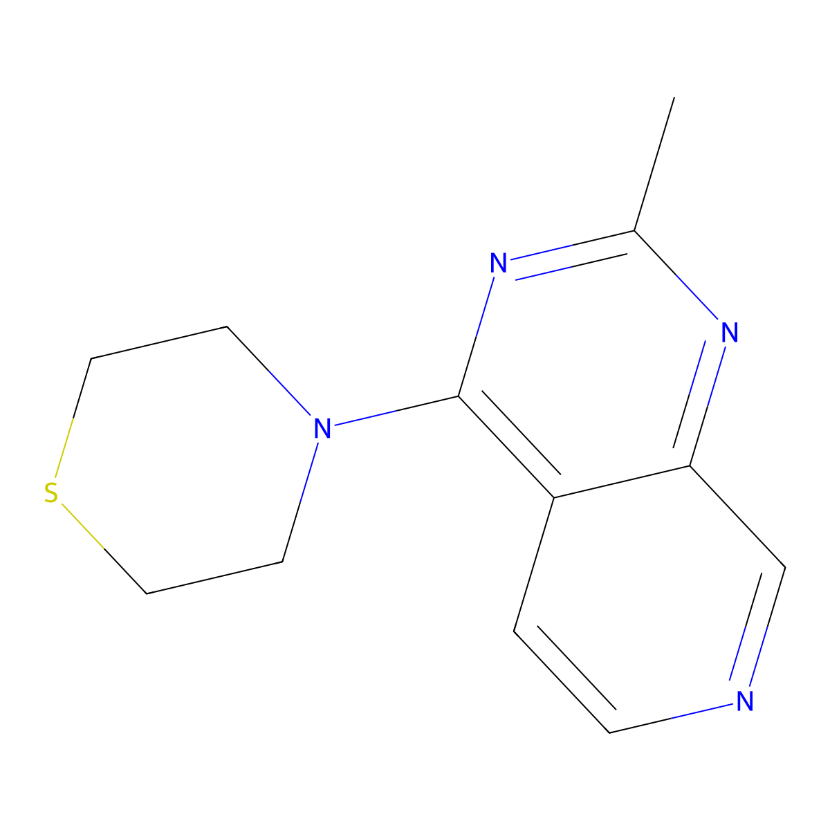 4-{2-Methylpyrido[3,4-d]pyrimidin-4-yl}thiomorpholine molecular structure, CAS 3054534-76-5