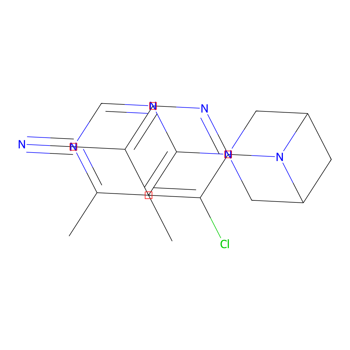 5-Chloro-6-[3-(5,6-dimethylpyrimidin-4-yl)-3,6-diazabicyclo[3.1.1]heptan-6-yl]pyridine-3-carbonitrile molecular structure, CAS 3054534-87-8