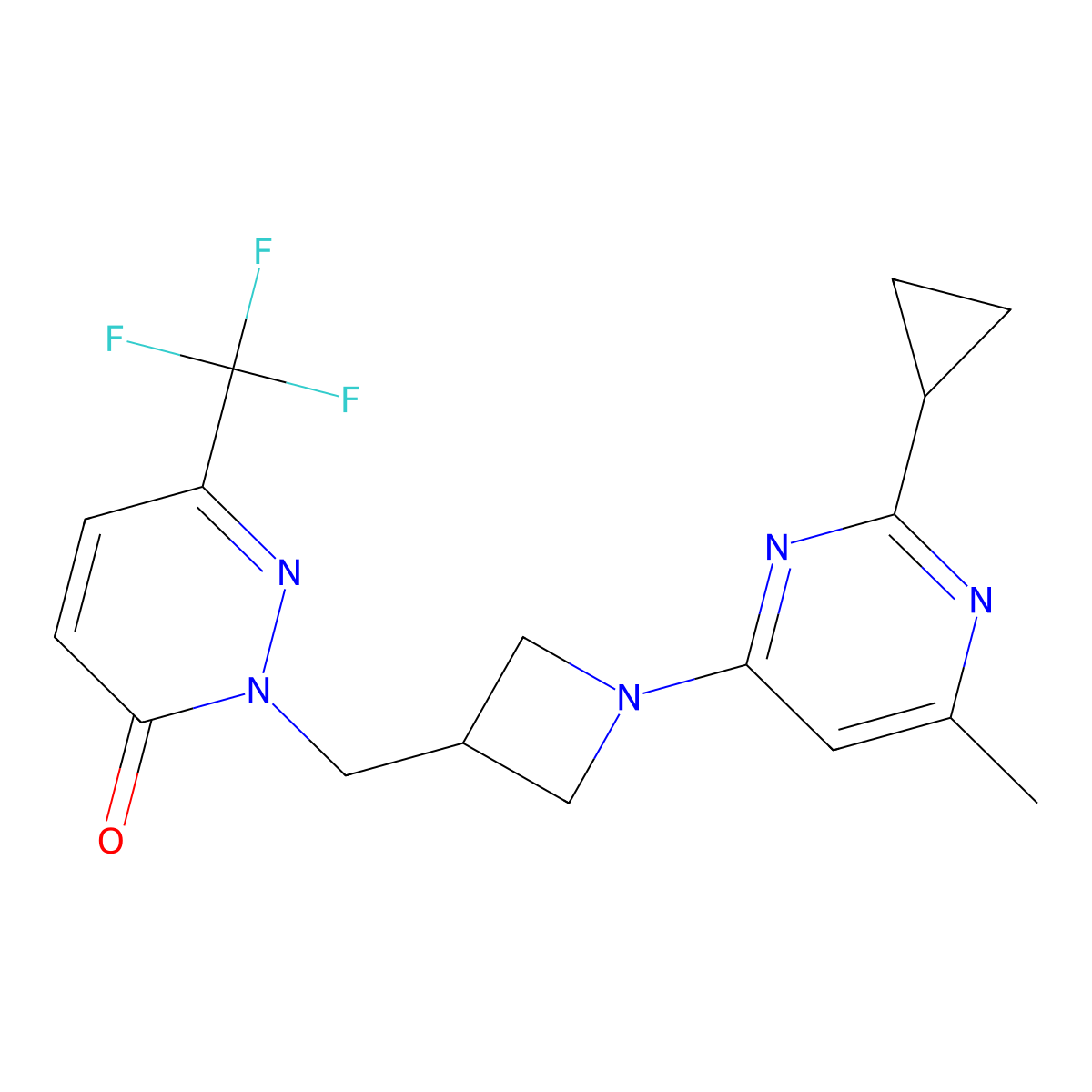 2-{[1-(2-Cyclopropyl-6-methylpyrimidin-4-yl)azetidin-3-yl]methyl}-6-(trifluoromethyl)-2,3-dihydropyridazin-3-one molecular structure, CAS 3054534-88-9