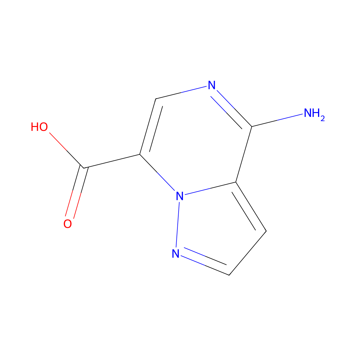 4-Aminopyrazolo[1,5-a]pyrazine-7-carboxylic acid molecular structure, CAS 3054535-04-2