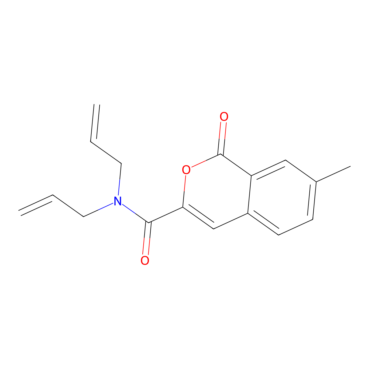 7-methyl-1-oxo-N,N-bis(prop-2-en-1-yl)-1H-isochromene-3-carboxamide molecular structure, CAS 3054535-16-6