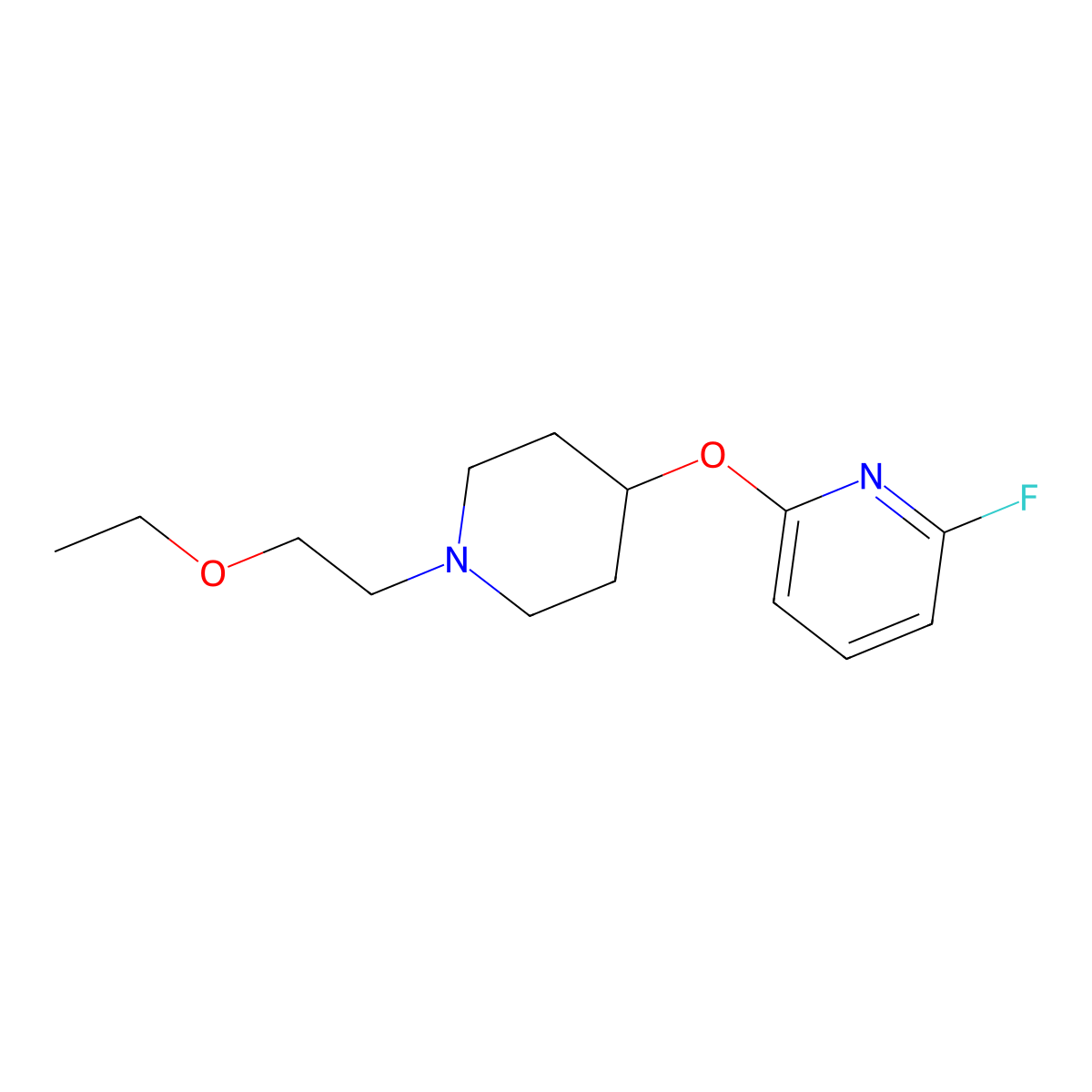 2-{[1-(2-Ethoxyethyl)piperidin-4-yl]oxy}-6-fluoropyridine molecular structure, CAS 3054535-21-3