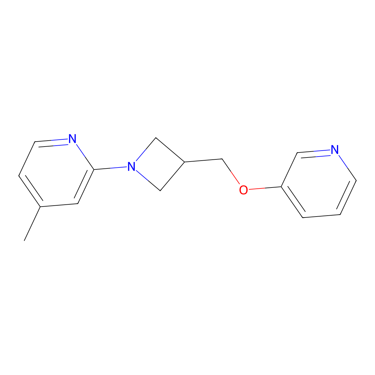 4-Methyl-2-{3-[(pyridin-3-yloxy)methyl]azetidin-1-yl}pyridine molecular structure, CAS 3054535-28-0