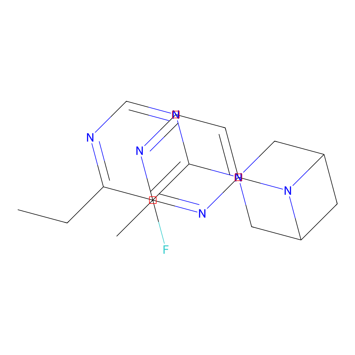 3-(6-Ethyl-5-fluoropyrimidin-4-yl)-6-(2-methylpyrimidin-4-yl)-3,6-diazabicyclo[3.1.1]heptane molecular structure, CAS 3054535-34-8