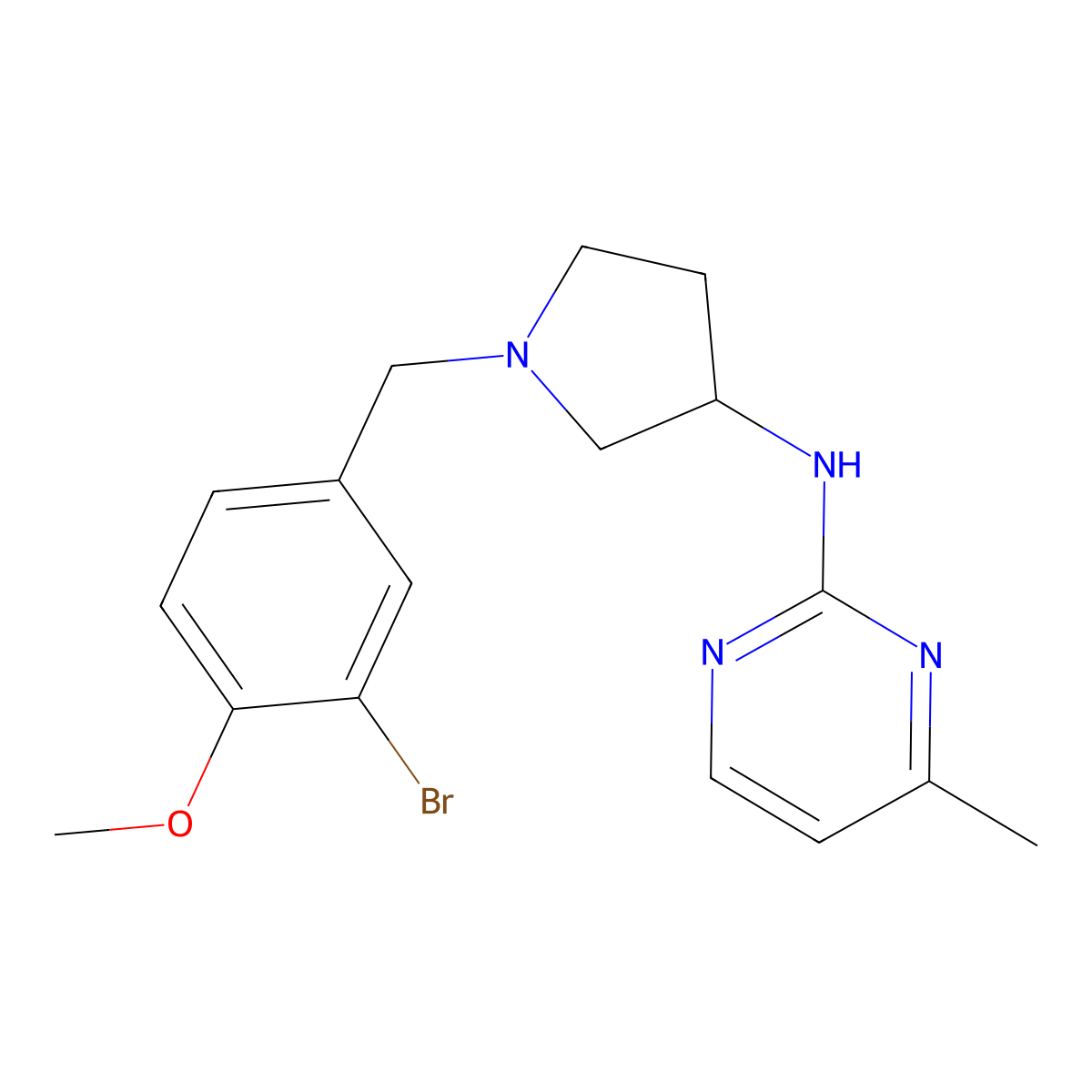 N-{1-[(3-bromo-4-methoxyphenyl)methyl]pyrrolidin-3-yl}-4-methylpyrimidin-2-amine molecular structure, CAS 3054535-44-0
