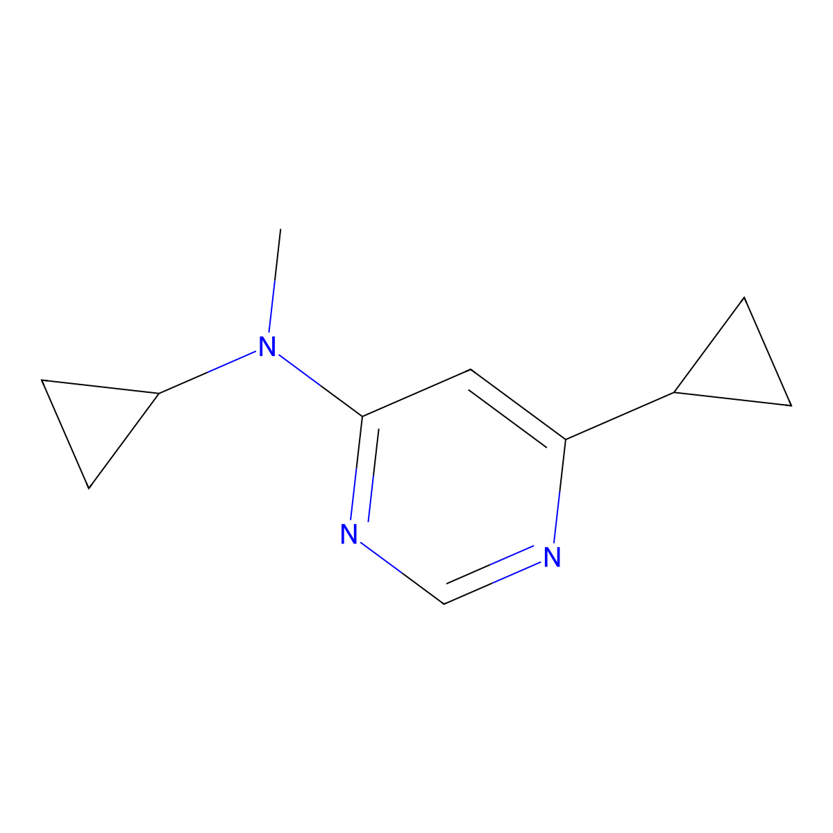 N,6-dicyclopropyl-N-methylpyrimidin-4-amine molecular structure, CAS 3054535-55-3