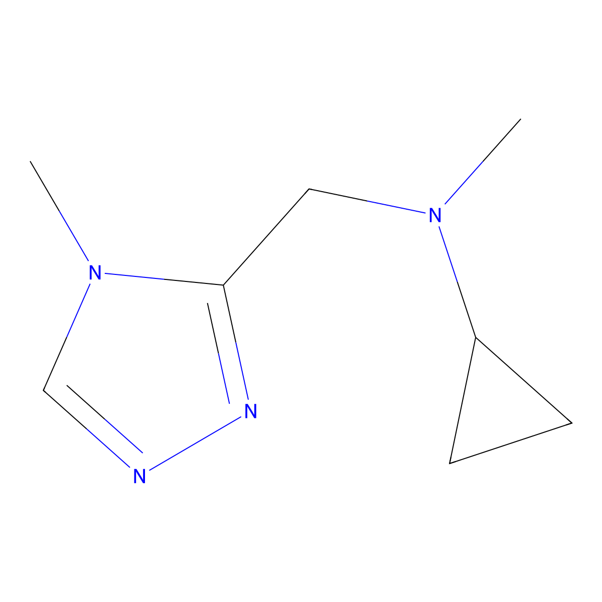N-methyl-N-[(4-methyl-4H-1,2,4-triazol-3-yl)methyl]cyclopropanamine molecular structure, CAS 3054535-63-3