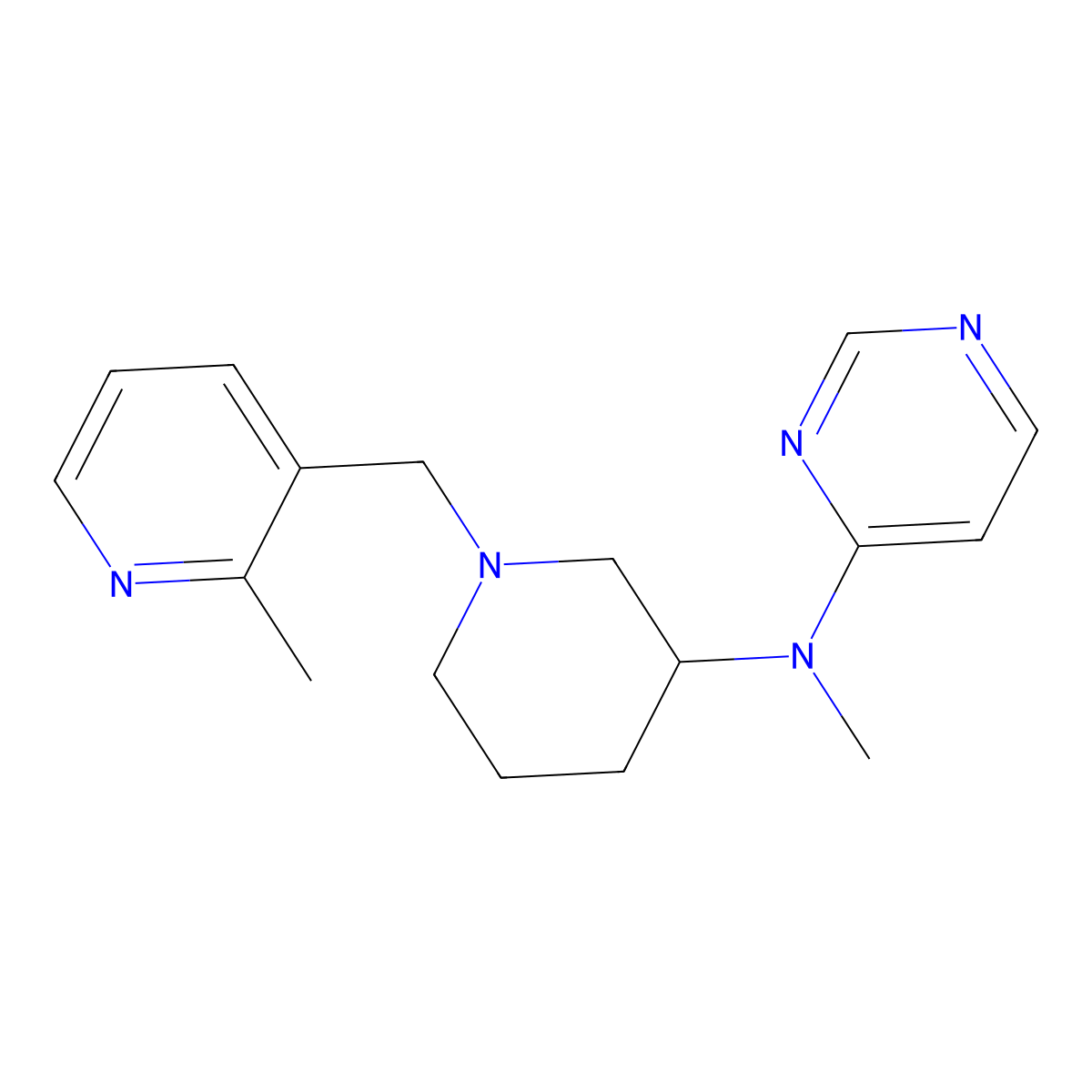 N-methyl-N-{1-[(2-methylpyridin-3-yl)methyl]piperidin-3-yl}pyrimidin-4-amine molecular structure, CAS 3054535-84-8