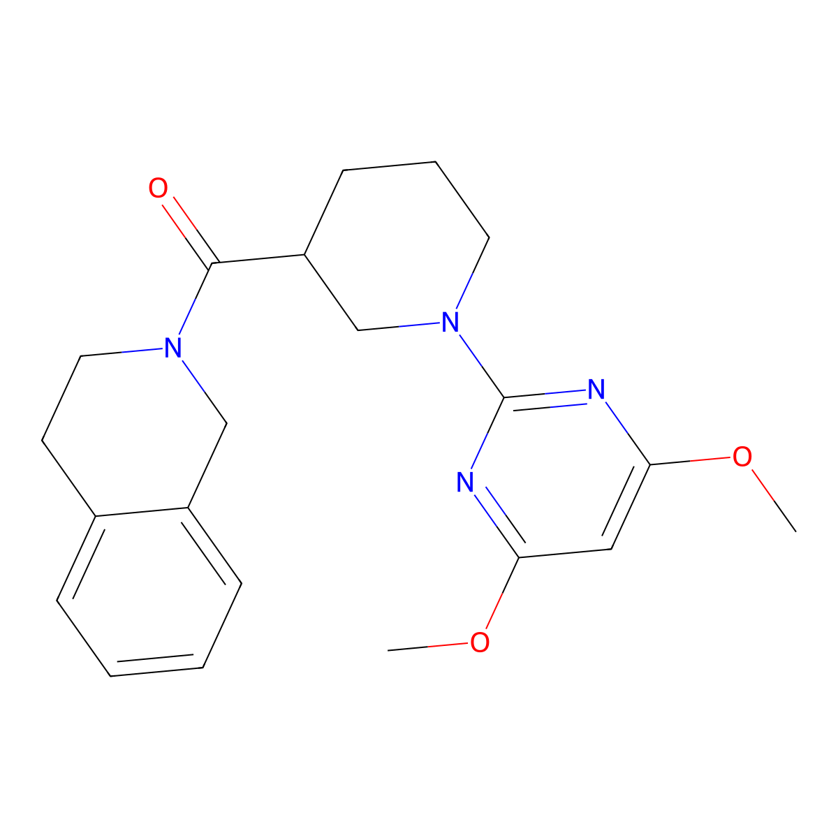 2-[1-(4,6-Dimethoxypyrimidin-2-yl)piperidine-3-carbonyl]-1,2,3,4-tetrahydroisoquinoline molecular structure, CAS 3054536-19-2