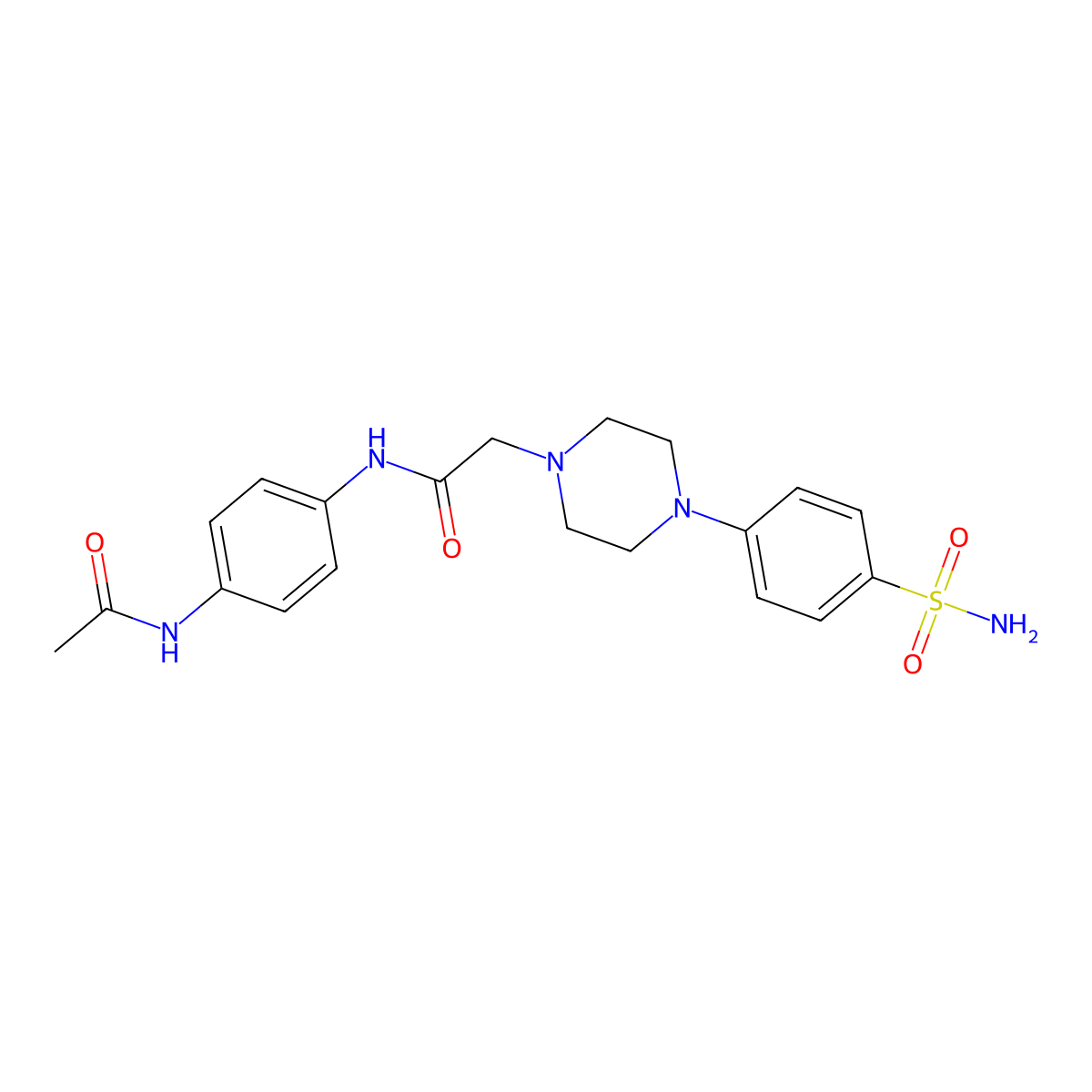 N-(4-acetamidophenyl)-2-[4-(4-sulfamoylphenyl)piperazin-1-yl]acetamide molecular structure, CAS 3054536-30-7