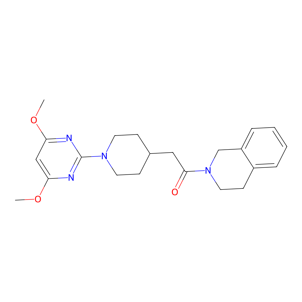 2-[1-(4,6-Dimethoxypyrimidin-2-yl)piperidin-4-yl]-1-(1,2,3,4-tetrahydroisoquinolin-2-yl)ethan-1-one molecular structure, CAS 3054536-32-9
