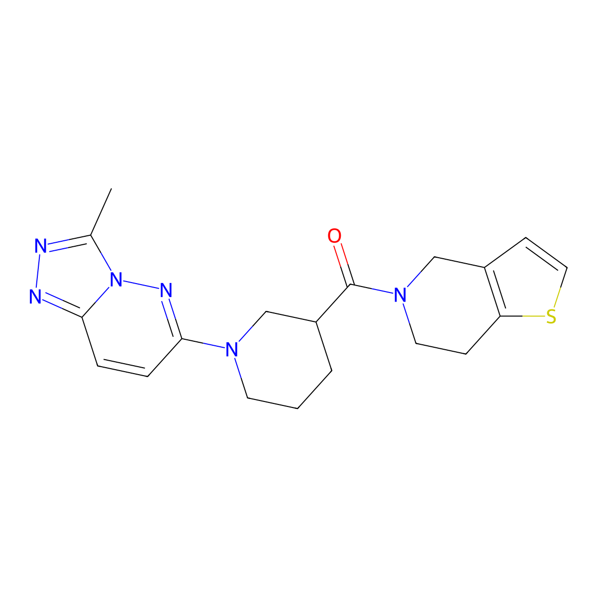 1-{3-methyl-[1,2,4]triazolo[4,3-b]pyridazin-6-yl}-3-{4H,5H,6H,7H-thieno[3,2-c]pyridine-5-carbonyl}piperidine molecular structure, CAS 3054536-36-3