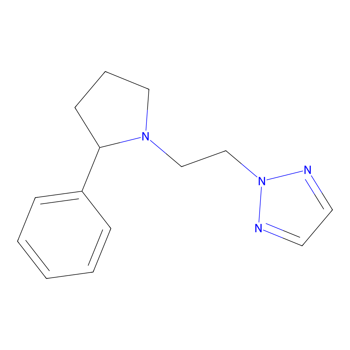 2-[2-(2-phenylpyrrolidin-1-yl)ethyl]-2H-1,2,3-triazole molecular structure, CAS 3054536-83-0