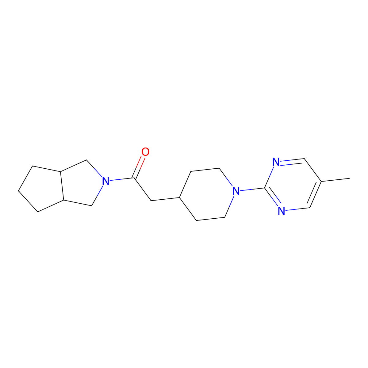 2-[1-(5-Methylpyrimidin-2-yl)piperidin-4-yl]-1-{octahydrocyclopenta[c]pyrrol-2-yl}ethan-1-one molecular structure, CAS 3054536-87-4