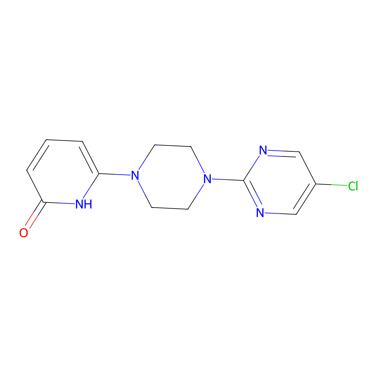 6-[4-(5-Chloropyrimidin-2-yl)piperazin-1-yl]-1,2-dihydropyridin-2-one molecular structure, CAS 3054536-88-5