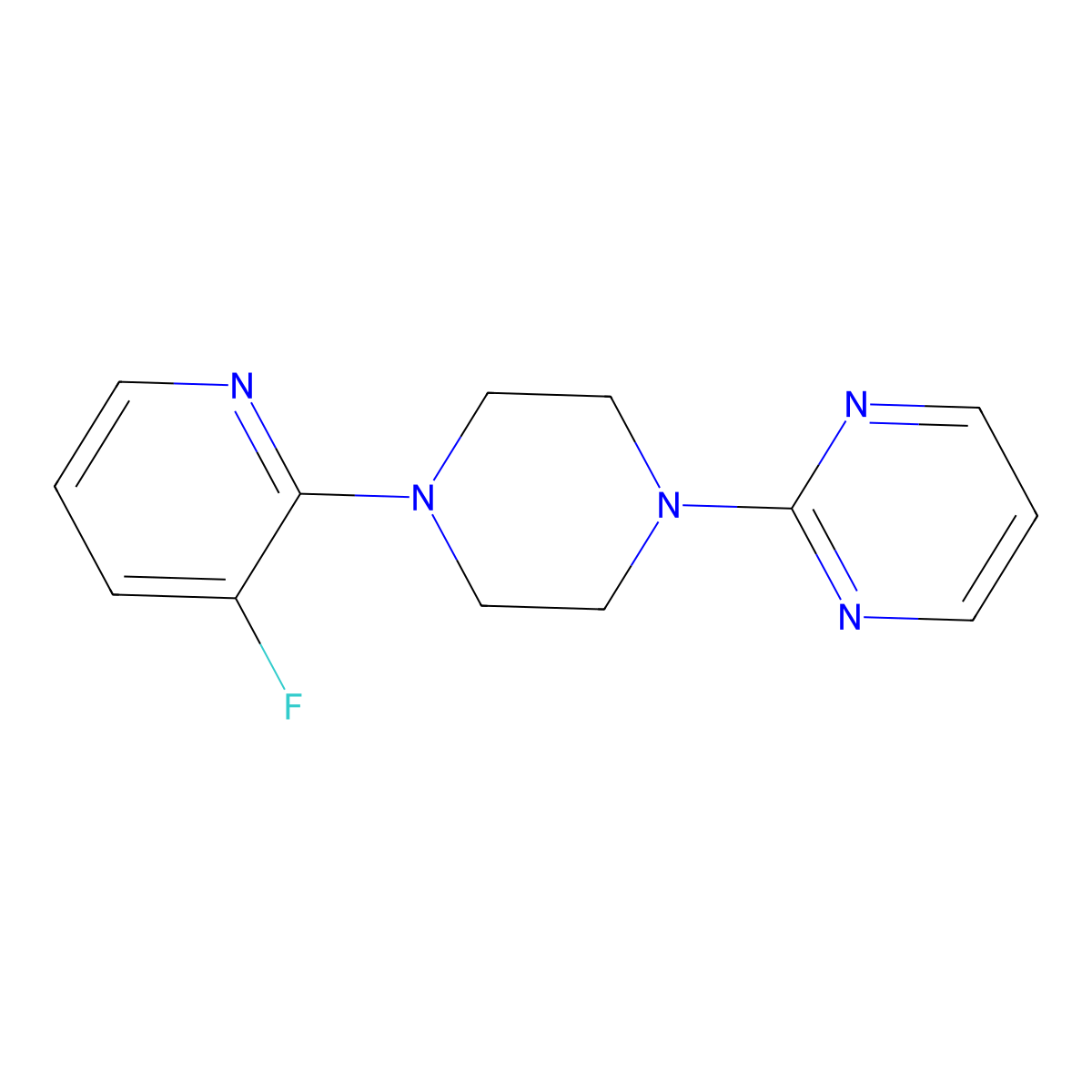 2-[4-(3-Fluoropyridin-2-yl)piperazin-1-yl]pyrimidine molecular structure, CAS 3054537-33-3
