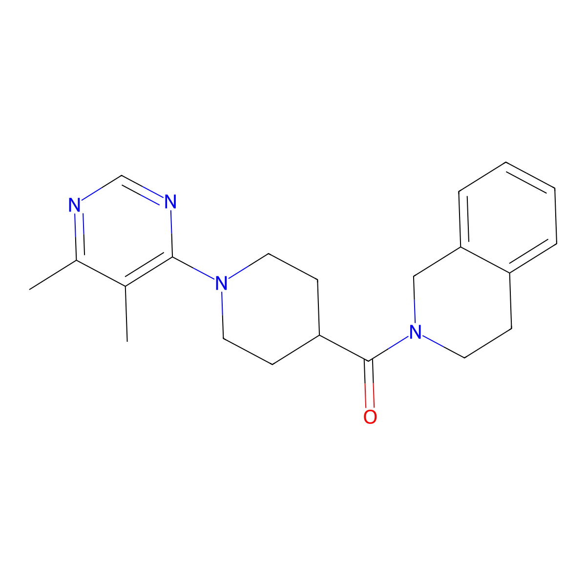 2-[1-(5,6-Dimethylpyrimidin-4-yl)piperidine-4-carbonyl]-1,2,3,4-tetrahydroisoquinoline molecular structure, CAS 3054537-42-4