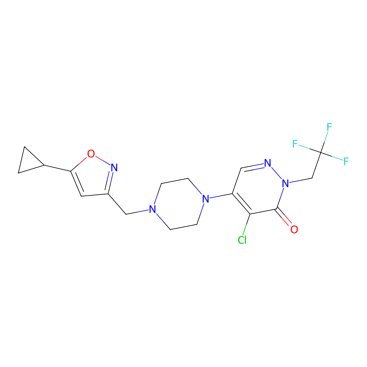4-Chloro-5-[4-(3-methanesulfonylpyridin-2-yl)piperazin-1-yl]-2-(2,2,2-trifluoroethyl)-2,3-dihydropyridazin-3-one molecular structure, CAS 3054537-51-5