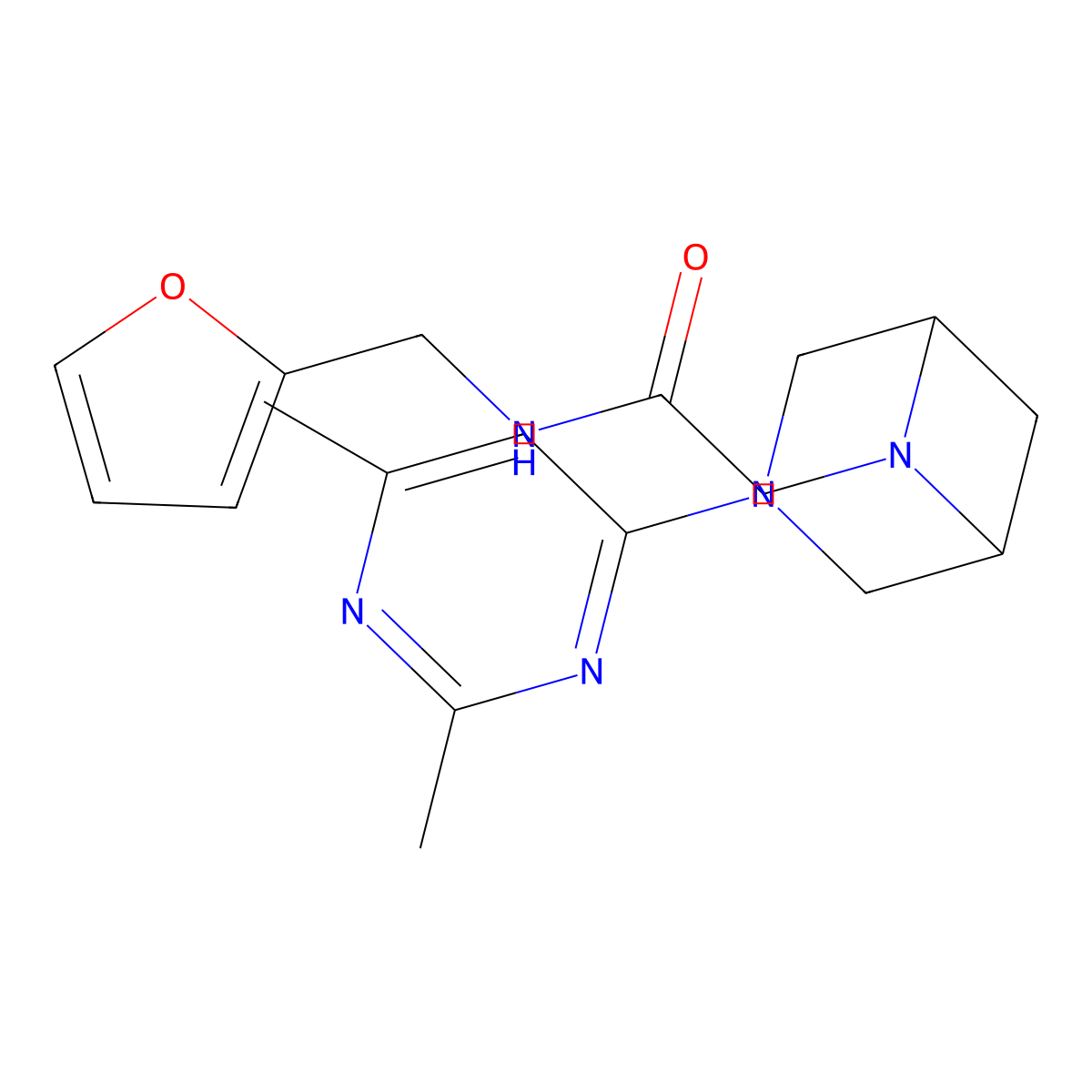 2-[3-(2,6-dimethylpyrimidin-4-yl)-3,6-diazabicyclo[3.1.1]heptan-6-yl]-N-[(furan-2-yl)methyl]acetamide molecular structure, CAS 3054537-52-6