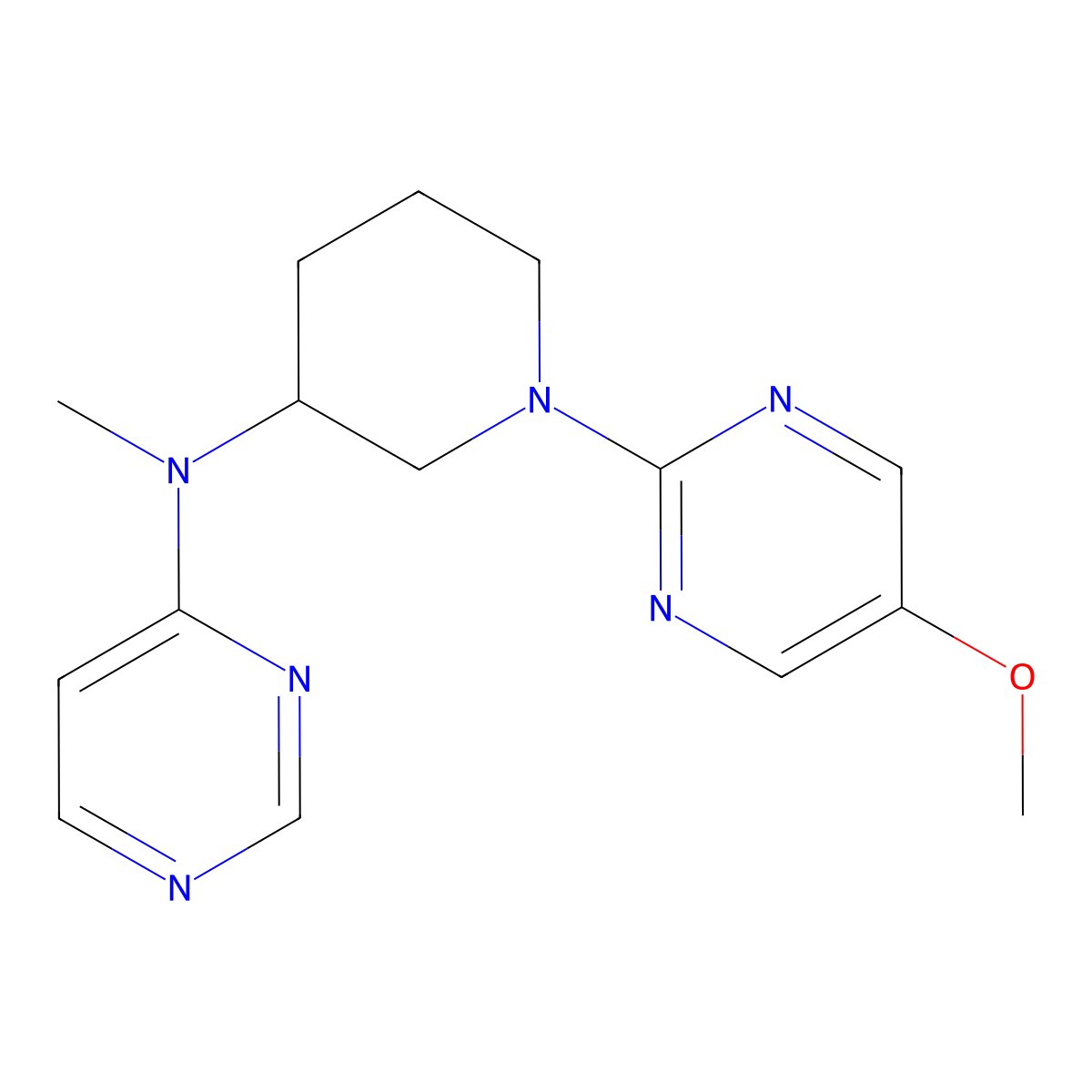 N-[1-(5-methoxypyrimidin-2-yl)piperidin-3-yl]-N-methylpyrimidin-4-amine molecular structure, CAS 3054537-61-7