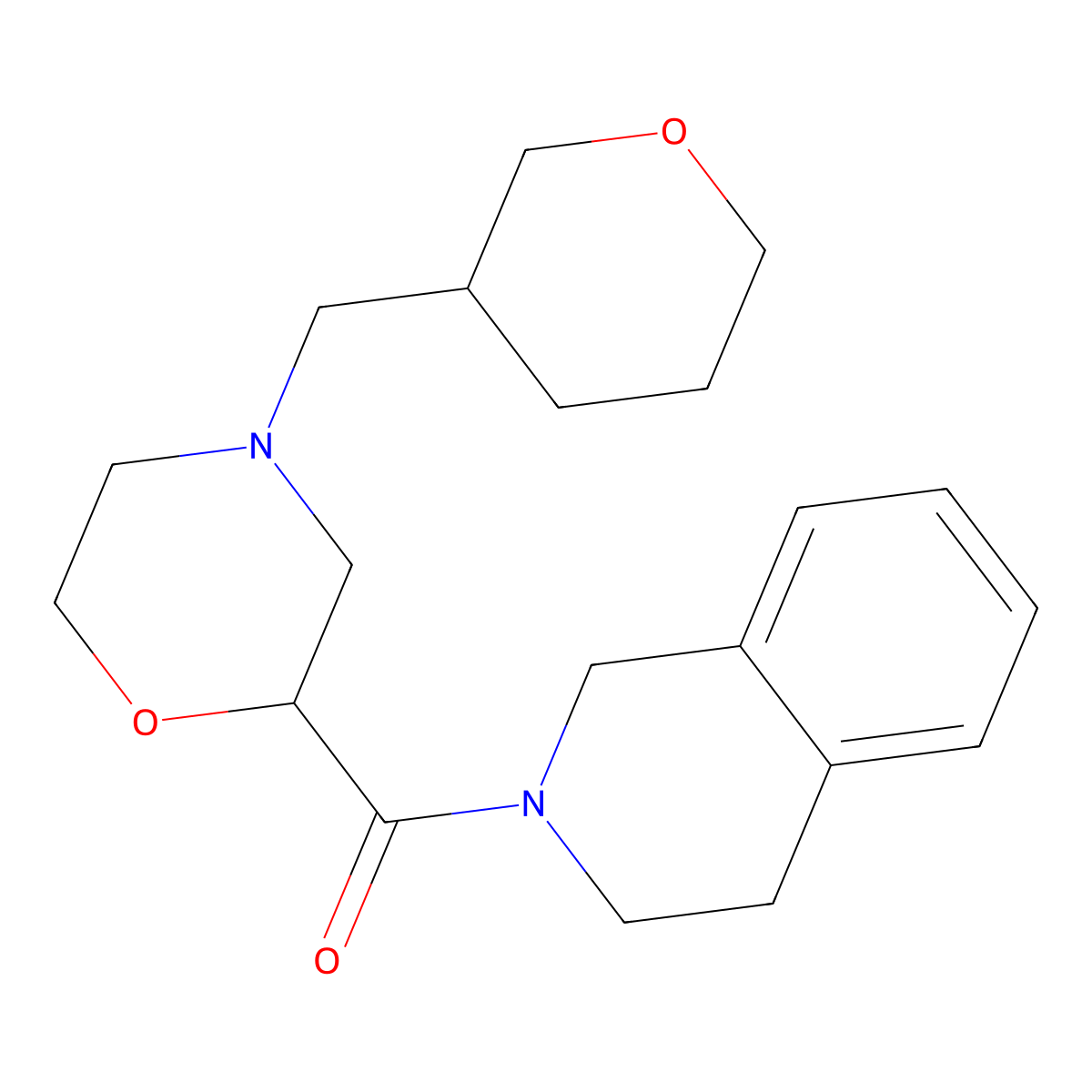 2-{4-[(Oxan-3-yl)methyl]morpholine-2-carbonyl}-1,2,3,4-tetrahydroisoquinoline molecular structure, CAS 3054537-69-5