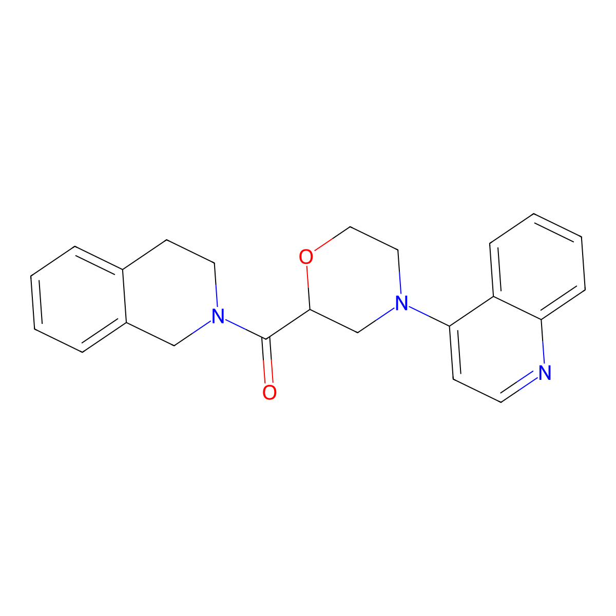4-[2-(1,2,3,4-Tetrahydroisoquinoline-2-carbonyl)morpholin-4-yl]quinoline molecular structure, CAS 3054537-71-9