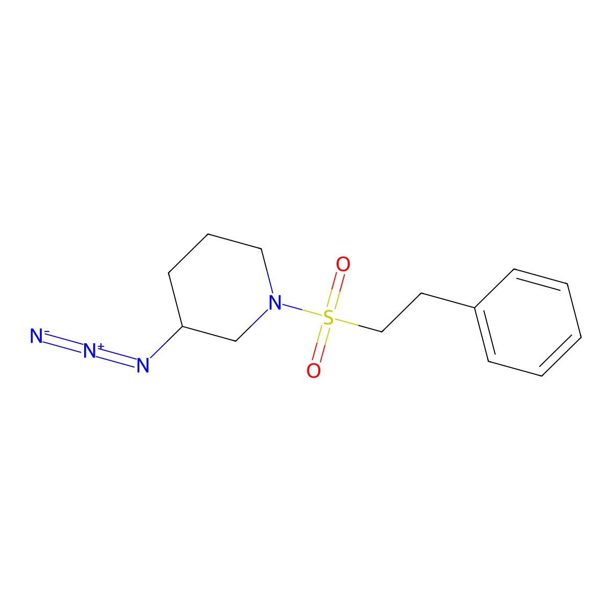 3-Azido-1-(2-phenylethanesulfonyl)piperidine molecular structure, CAS 3054537-78-6