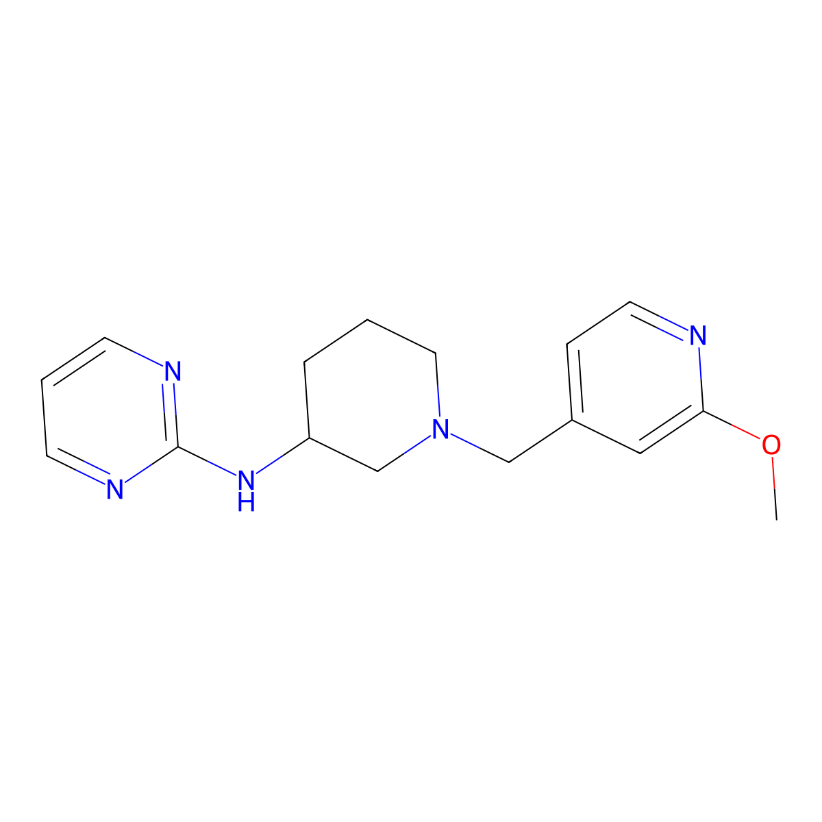 N-{1-[(2-methoxypyridin-4-yl)methyl]piperidin-3-yl}pyrimidin-2-amine molecular structure, CAS 3054537-92-4