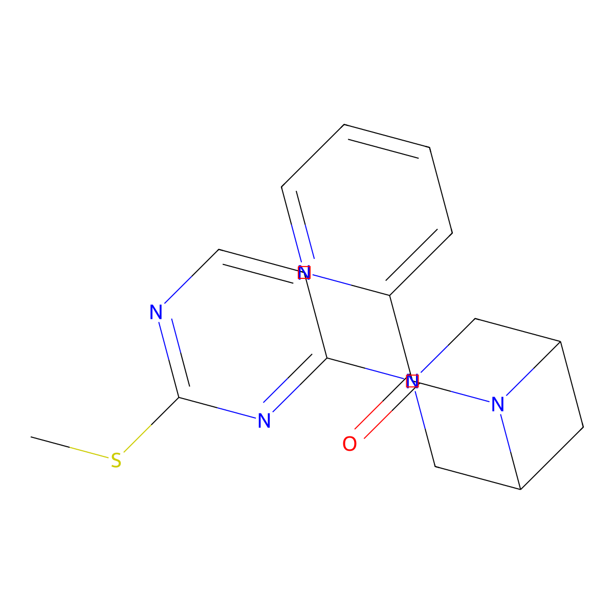3-[2-(Methylsulfanyl)pyrimidin-4-yl]-6-(pyridine-2-carbonyl)-3,6-diazabicyclo[3.1.1]heptane molecular structure, CAS 3054537-98-0