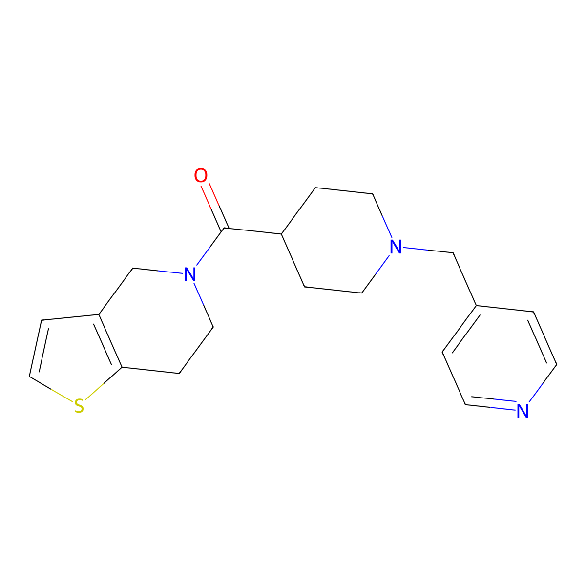 4-[(4-{4H,5H,6H,7H-thieno[3,2-c]pyridine-5-carbonyl}piperidin-1-yl)methyl]pyridine molecular structure, CAS 3054538-00-7