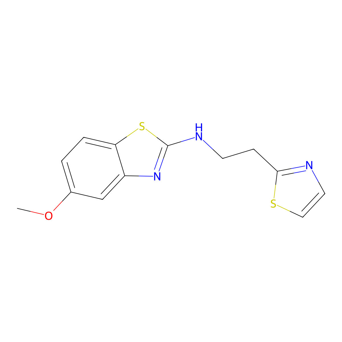 5-methoxy-N-[2-(1,3-thiazol-2-yl)ethyl]-1,3-benzothiazol-2-amine molecular structure, CAS 3054538-10-9