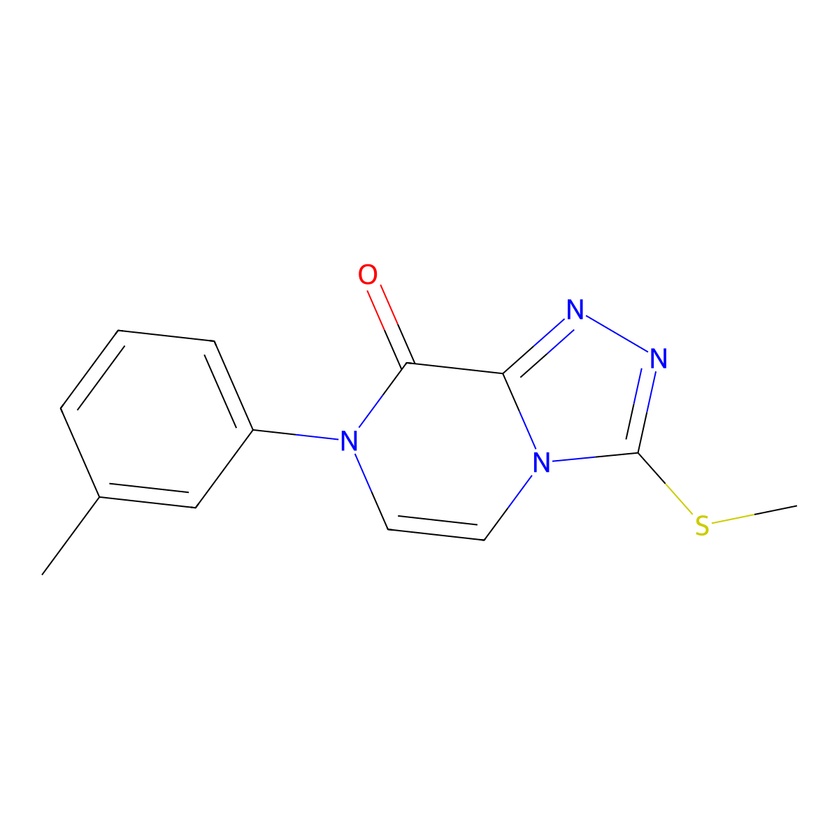 7-(3-methylphenyl)-3-(methylsulfanyl)-7H,8H-[1,2,4]triazolo[4,3-a]pyrazin-8-one molecular structure, CAS 3054538-24-5