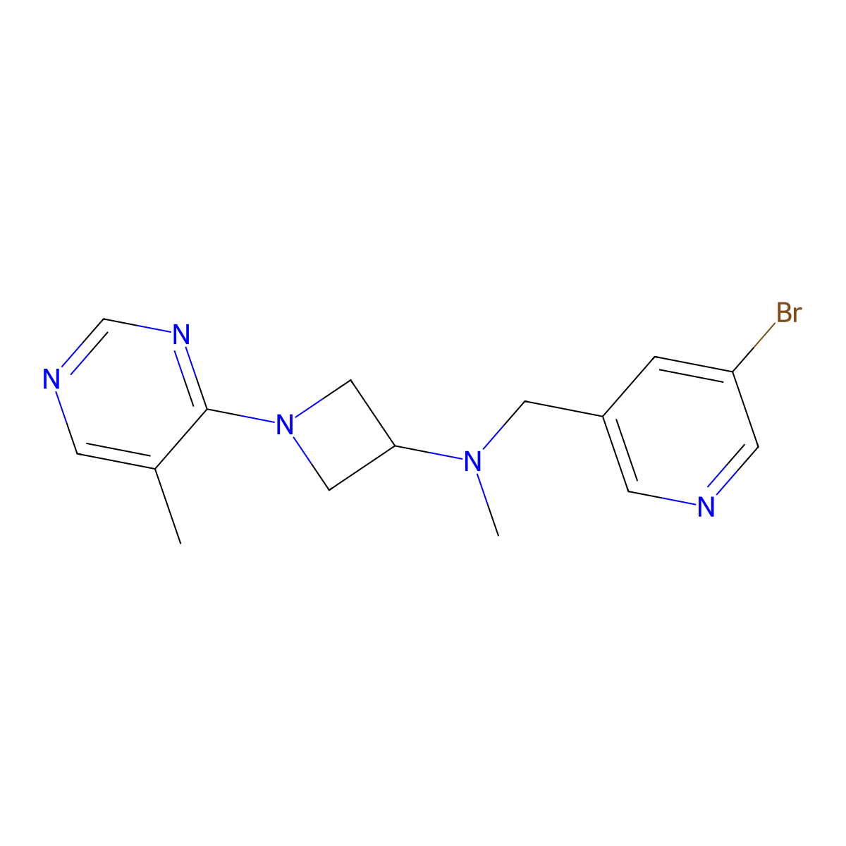 N-[(5-bromopyridin-3-yl)methyl]-N-methyl-1-(5-methylpyrimidin-4-yl)azetidin-3-amine molecular structure, CAS 3054538-43-8