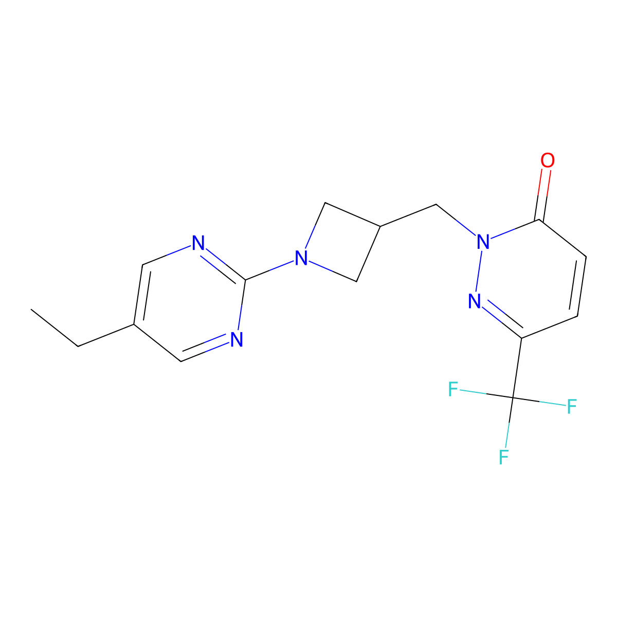 2-{[1-(5-Ethylpyrimidin-2-yl)azetidin-3-yl]methyl}-6-(trifluoromethyl)-2,3-dihydropyridazin-3-one molecular structure, CAS 3054538-50-7