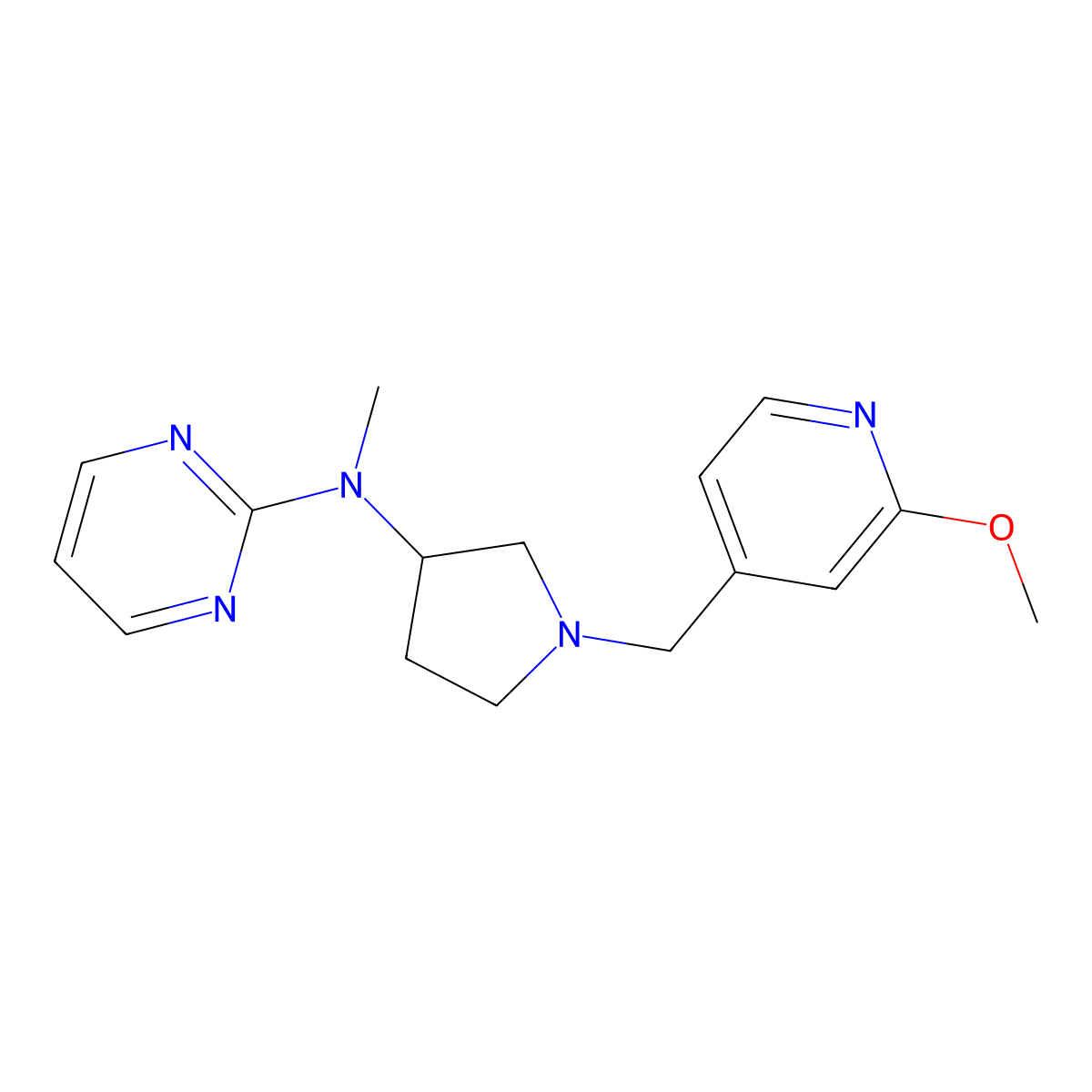 N-{1-[(2-methoxypyridin-4-yl)methyl]pyrrolidin-3-yl}-N-methylpyrimidin-2-amine molecular structure, CAS 3054538-63-2