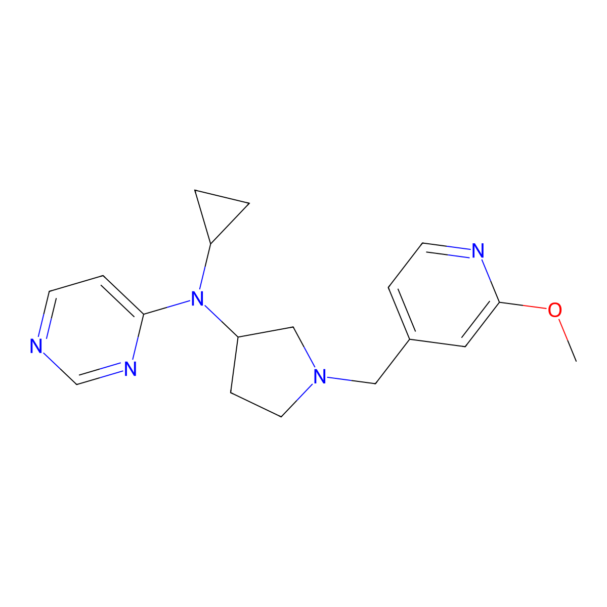N-cyclopropyl-N-{1-[(2-methoxypyridin-4-yl)methyl]pyrrolidin-3-yl}pyrimidin-4-amine molecular structure, CAS 3054538-81-4