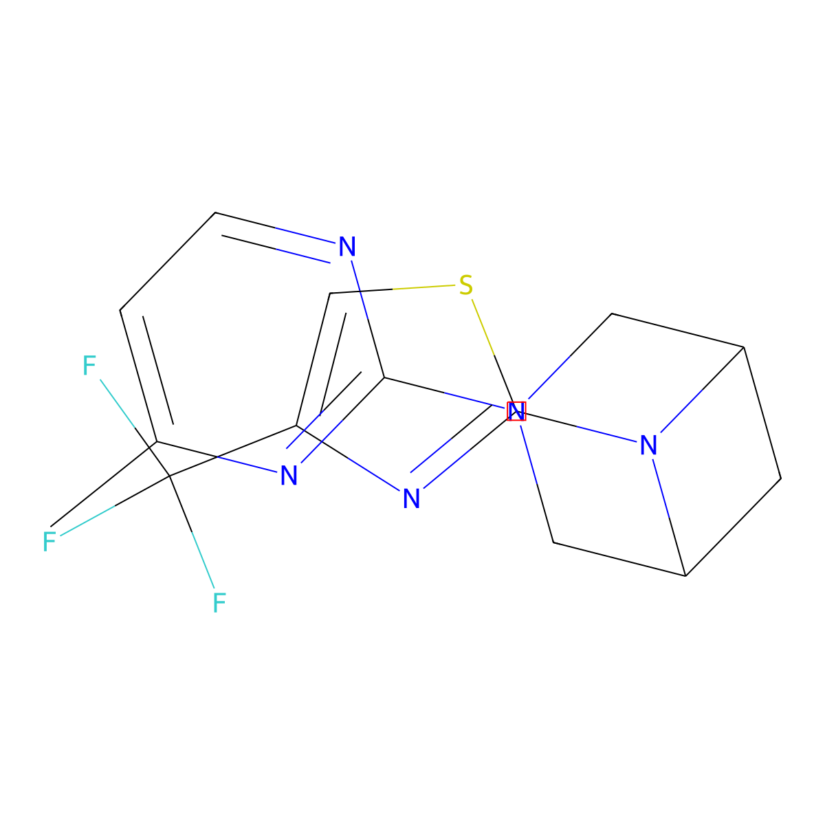 3-(4-Methylpyrimidin-2-yl)-6-[4-(trifluoromethyl)-1,3-thiazol-2-yl]-3,6-diazabicyclo[3.1.1]heptane molecular structure, CAS 3054538-87-0